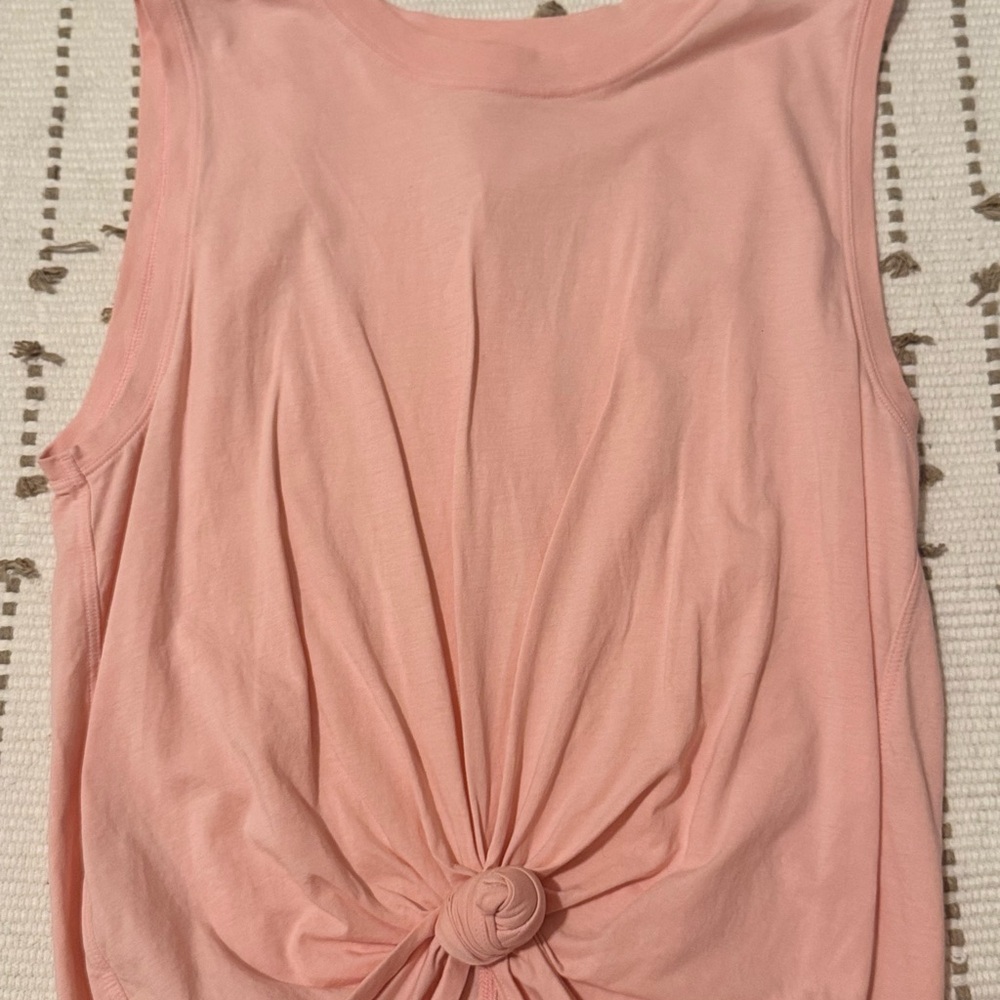 Lululemon Pink Sleeveless Tie Front Muscle Tee